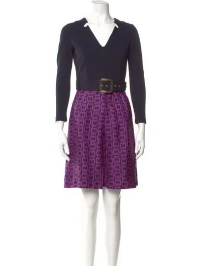 Pre-owned Milly Silk Mini Dress In Purple