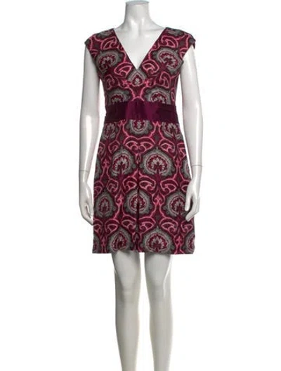 Pre-owned Milly Silk Mini Dress In Purple