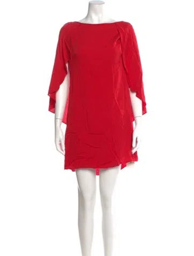 Pre-owned Milly Silk Mini Dress In Red