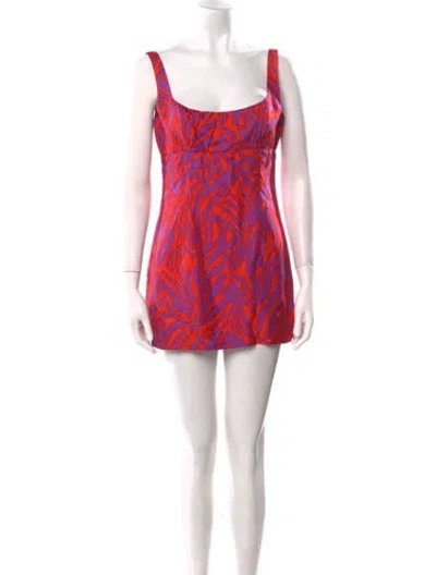 Pre-owned Milly Silk Mini Dress In Red