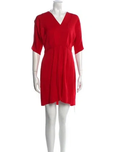 Pre-owned Milly Silk Mini Dress In Red