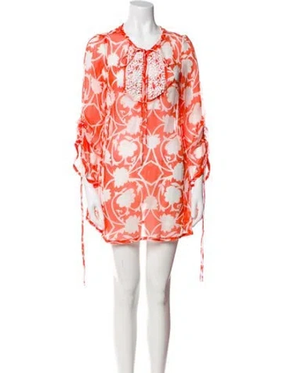 Pre-owned Milly Silk Mini Dress In Red