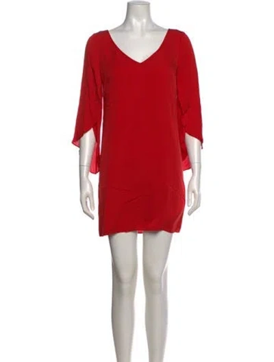 Pre-owned Milly Silk Mini Dress In Red
