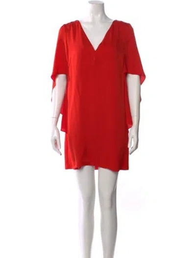 Pre-owned Milly Silk Mini Dress In Red
