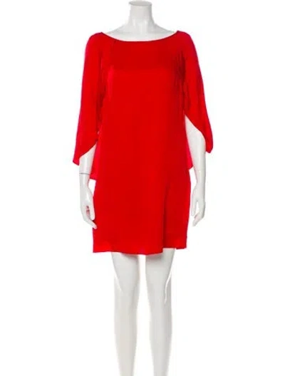 Pre-owned Milly Silk Mini Dress In Red