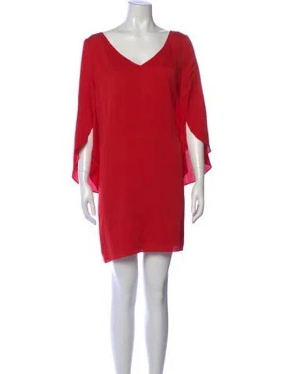 Pre-owned Milly Silk Mini Dress In Red