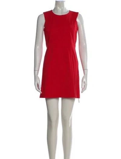 Pre-owned Milly Silk Mini Dress In Red
