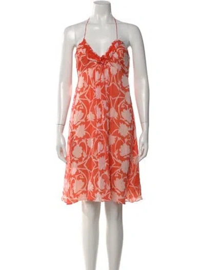 Pre-owned Milly Silk Mini Dress In Red