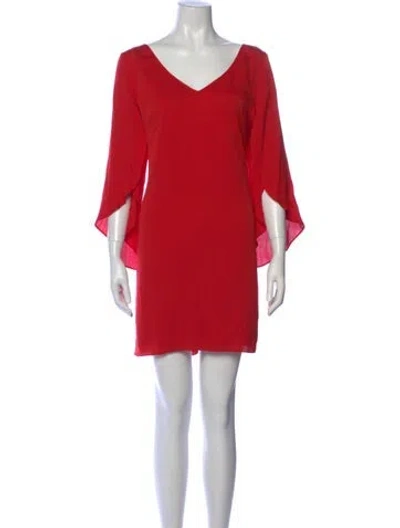 Pre-owned Milly Silk Mini Dress In Red