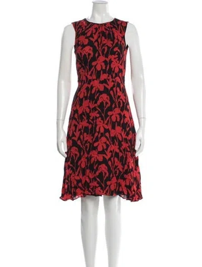 Pre-owned Milly Silk Mini Dress In Red