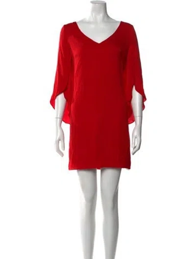 Pre-owned Milly Silk Mini Dress In Red