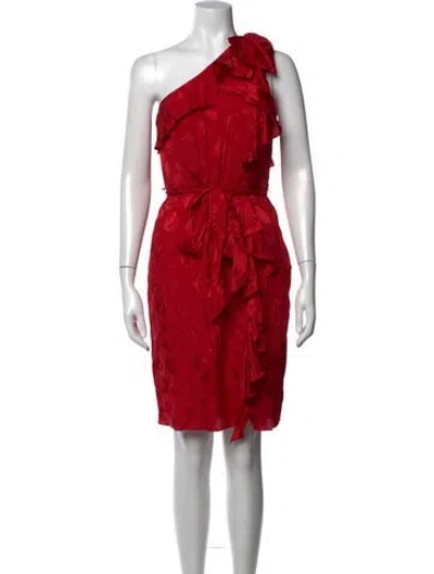 Pre-owned Milly Silk Mini Dress In Red