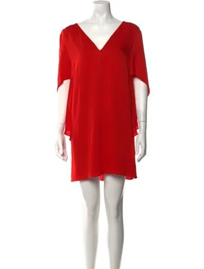 Pre-owned Milly Silk Mini Dress In Red