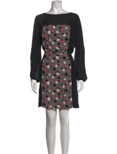 Pre-owned Milly Silk Mini Dress W/ Tags In Black