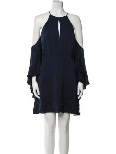 Pre-owned Milly Silk Mini Dress W/ Tags In Blue