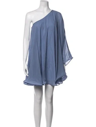 Pre-owned Milly Silk Mini Dress W/ Tags In Blue