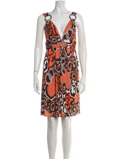 Pre-owned Milly Silk Mini Dress W/ Tags In Brown