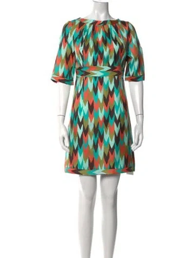Pre-owned Milly Silk Mini Dress W/ Tags In Green