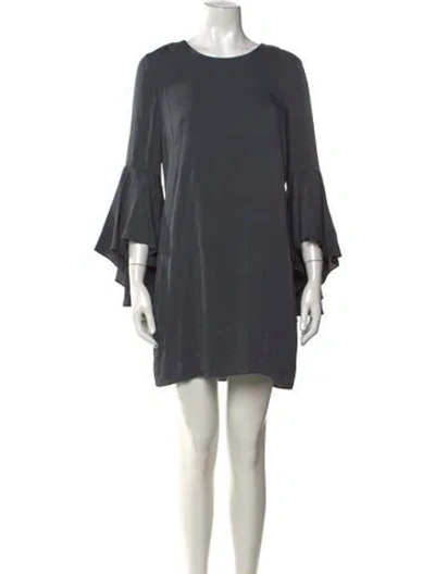 Pre-owned Milly Silk Mini Dress W/ Tags In Grey