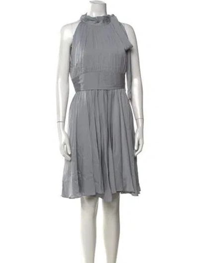 Pre-owned Milly Silk Mini Dress W/ Tags In Grey
