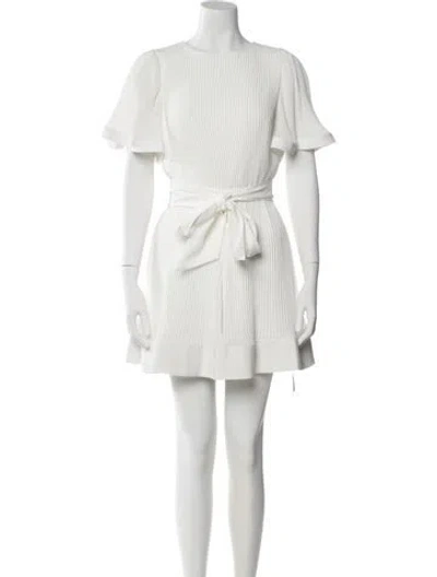Pre-owned Milly Silk Mini Dress W/ Tags In Neutral