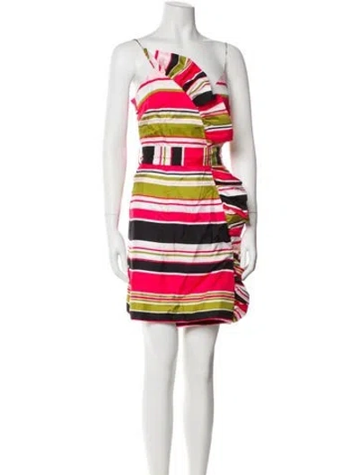 Pre-owned Milly Silk Mini Dress W/ Tags In Pink