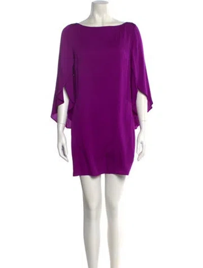Pre-owned Milly Silk Mini Dress W/ Tags In Purple