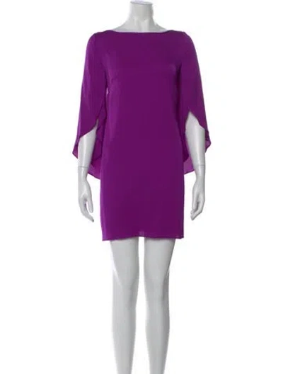 Pre-owned Milly Silk Mini Dress W/ Tags In Purple