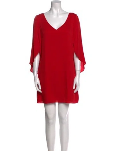 Pre-owned Milly Silk Mini Dress W/ Tags In Red