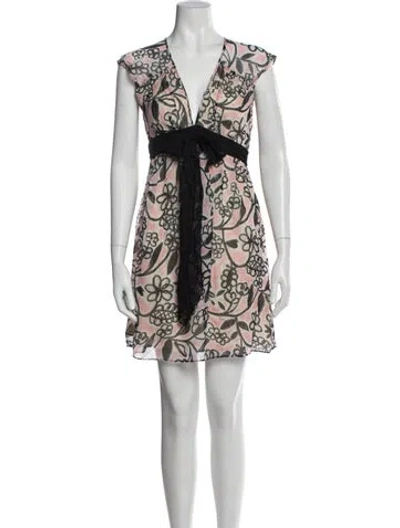 Pre-owned Milly Silk Mini Dress In White