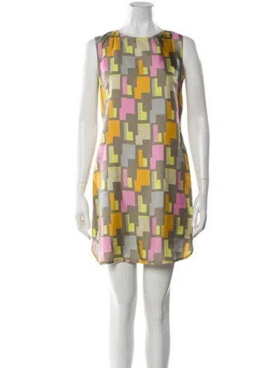 Pre-owned Milly Silk Mini Dress In Yellow