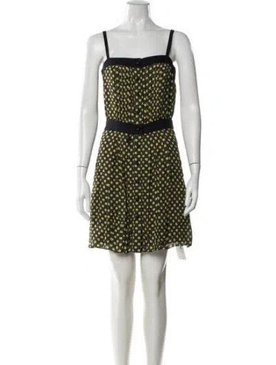 Pre-owned Milly Silk Mini Dress In Yellow