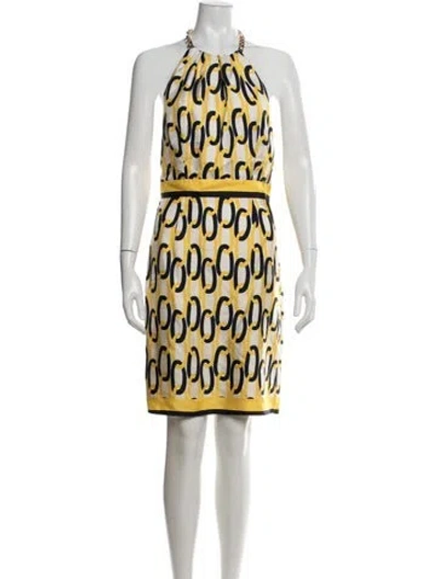 Pre-owned Milly Silk Mini Dress In Yellow