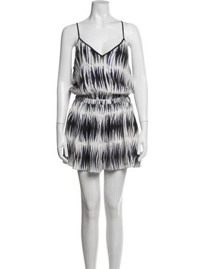 Pre-owned Milly Silk Printed Romper In Multi