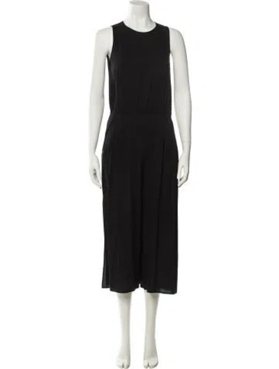 Pre-owned Milly Silk Scoop Neck Jumpsuit In Black