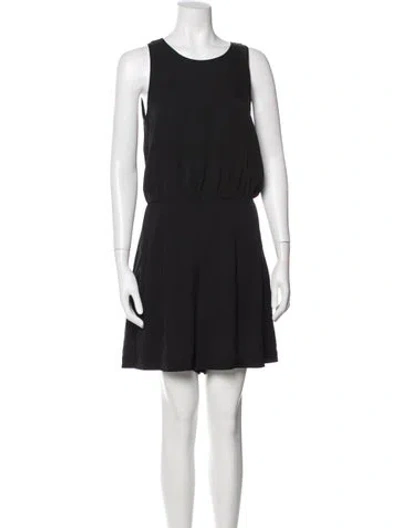Pre-owned Milly Silk Scoop Neck Romper In Black