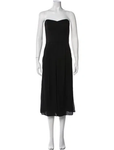 Pre-owned Milly Silk Strapless Jumpsuit In Black