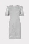 Milly Sinclair Metallic Mesh Mini Shift Dress In Silver
