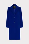 Milly Single Breasted Wool Coat In Cobalt