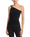 Milly Sivan Asymmetrical Sleeveless Top In Black