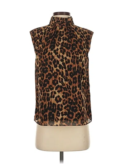 Pre-owned Milly Sleeveless Blouse In Brown