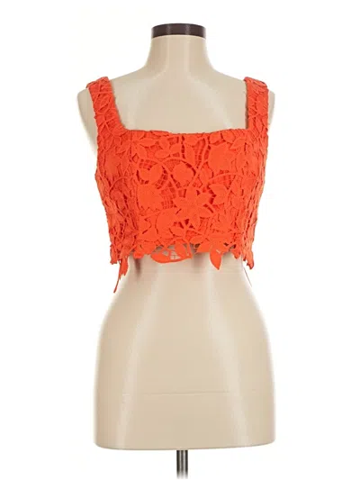 Pre-owned Milly Sleeveless Blouse In Orange