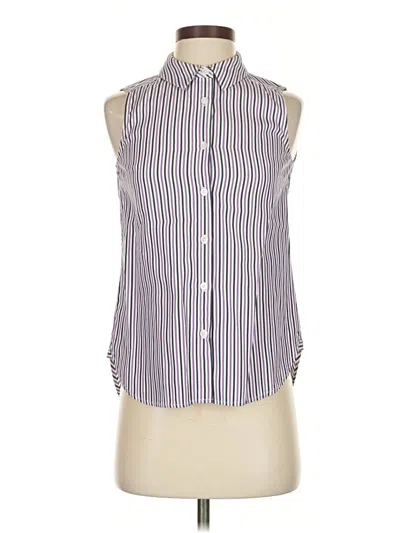 Pre-owned Milly Sleeveless Button Down Shirt In Purple