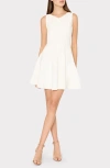 Milly Sleeveless Fit & Flare Minidress In Ecru