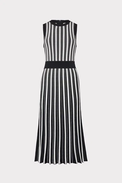 Milly Sleeveless Pleated Midi Dress In Multi