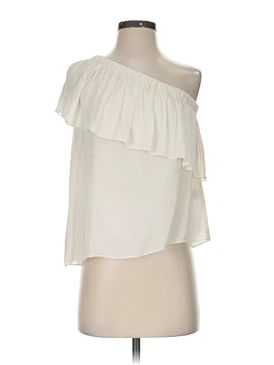 Pre-owned Milly Sleeveless Silk Top Ivory One Shoulder Neckline Tops