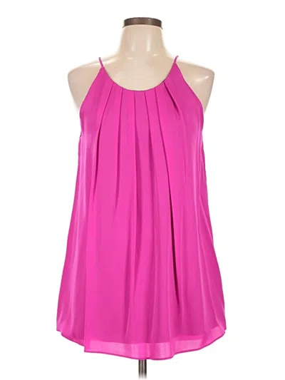 Pre-owned Milly Sleeveless Silk Top Pink Halter Neckline Tops