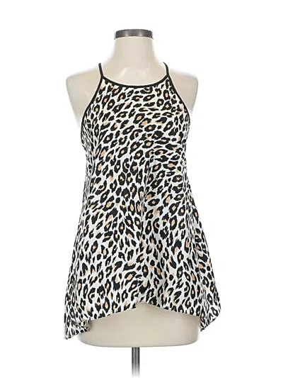 Pre-owned Milly Sleeveless Silk Top Silver Halter Neckline Tops