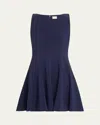 Milly Sleeveless Stretch Cady Fit And Flare Mini Dress In Navy