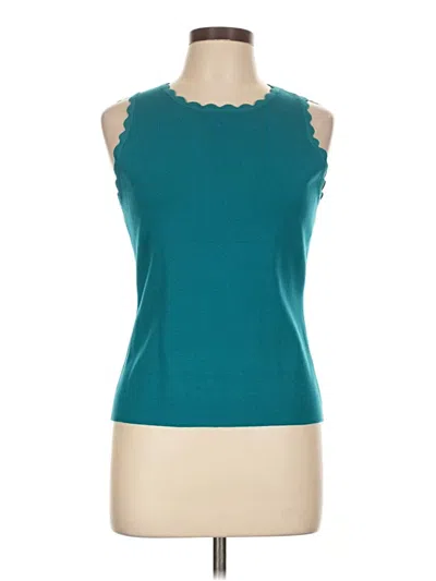 Pre-owned Milly Sleeveless Top Teal Boatneck Tops